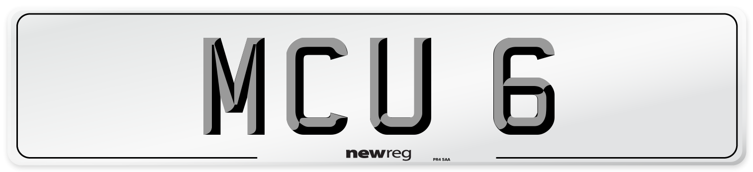 MCU 6 Number Plate from New Reg